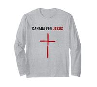 Canada for Jesus - Canadian Flag Cross Revival Graphic Maglia a Manica