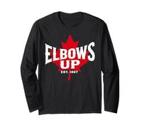 Canada Funny Patriotic Maple Leaf Tee Est. 1867 Elbows Up Maglia a Manica