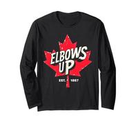 Canada Funny Patriotic Maple Leaf Tee Est. 1867 Elbows Up Maglia a Manica