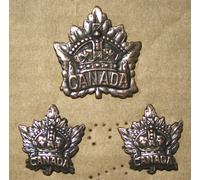 Canada General Service Prima Guerra Mondiale Tappo E Collare Spilla Set (Repro)