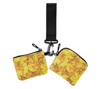 Canada Giallo Foglia d'Acero Donne Casi di Carte Cambio Titolare Mini Fashion Card Money Holder con Tasca con Cerniera per Lady 2 Pz, Foglia d'acero GIALLO Canada, 1 size, Casual
