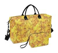 Canada Giallo Maple Leaf Duffel Bag Carry On Shoulder Weekend Tote Gym Bag con Tracolla Regolabile per Viaggi di Lavoro Impermeabile Bolsa para viajar