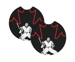 Canada Ice Hockey Maple Sottobicchiere Portabicchieri 2 Pezzi Decorativi Sottobicchieris Sottobicchieri Per Suv Camion Donne 6.9Cm