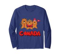 Canada Kids Beavers Bandiera Canadese Patriottica Canada Day Maglia a Manica
