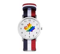 Canada LGBT Pride orologio sportivo per uomo donna cinturino in nylon orologio da polso analogico al quarzo, Stile:, regular, Cinturino