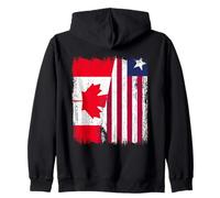 Canada Liberia Maglia Liberiana Canadese Mezza Bandiera Felpa con Cappuccio