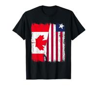 Canada Liberia Maglia Liberiana Canadese Mezza Bandiera Maglietta