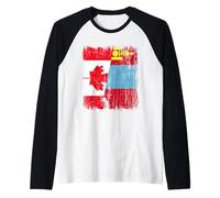 Canada Mongolia Maglia mongola canadese a mezza bandiera Maglia con Maniche Raglan