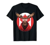 Canada Moose Canadian Pride Canada Foglia d'Acero Bandiera del Canada Maglietta