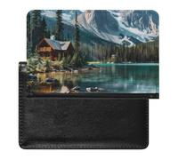 Canada Ohara Lake Yoho National Park Porta passaporto per uomo donna PU custodia passaporto in pelle portafoglio da viaggio