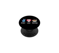 Canada Peace Love Poutine Cibo canadese PopSockets PopGrip Adesivo