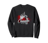 Canada T-Shirt da Uomo con Mappa della Bandiera del Canada da Donna Felpa