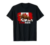 Canada T-Shirt da Uomo con Mappa della Bandiera del Canada da Donna Maglietta