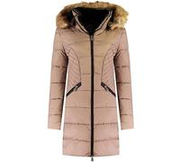 Canadian Peak Akapeak Lady - Parka Longue Epaisse Chaude Femme Automne Hiver - Manteau Fin Capuche Fausse Fourure - Blouson Coupe Vent - Doudoune Elegante Femmes (Taupe M)