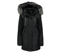 Canadian Peak Camilly Lady - Parka Longue Epaisse Chaude Femme Automne Hiver - Manteau Fin Capuche Fausse Fourure - Blouson Coupe Vent - Doudoune Elegante Femmes (Noir S)