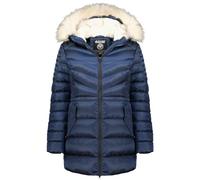 Canadian Peak Destineak Lady - Parka Longue Epaisse Chaude Femme Automne Hiver - Manteau Fin Capuche Fausse Fourure - Blouson Coupe Vent - Doudoune Elegante Femmes (Marine XXL)