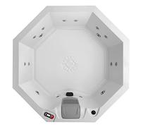 CANADIAN SPA CO. Muskoka UV vasca idromassaggio da esterno 6 persone, 188x188x73 cm, ottagonale, con copertura, illuminazione a LED, riscaldamento e 14 getti per idroterapia, utilizzabile tutto l'anno