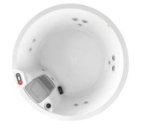 CANADIAN SPA CO. Okanagan UV vasca idromassaggio da esterno da 2 a 3 persone, 160x160x73 cm, rotonda, con copertura, illuminazione a LED, riscaldamento e 10 getti per idroterapia, tutto l'anno