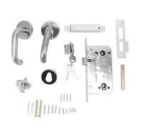 canal acero inoxidable Cerradura ignífuga, manija puerta ignífuga salida emergencia, adecuada para puertas entrada viviendas, dormitorios, oficinas, alquiler y otros escenarios