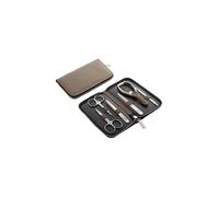 CANAL Astuccio con cerniera in crosta di pelle, 6 pezzi (Beige) 5375