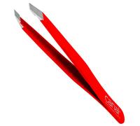 Canal Pinzetta per capelli, angolata, satinata, acciaio inox, 9 cm Rosso