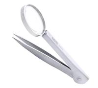 Canal Pinzetta per schegge con lente d'ingrandimento 4 volte, inossidabile, 12 cm