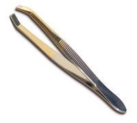 Canal Pinzette per capelli con punta dritta placcata oro, 8 cm