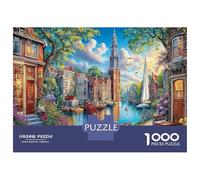 Canal Town Scene Jigsaw Puzzle 1000 Pezzi Classici Per Adulti E Bambini ≥14 Anni Giochi Rilassamento E Intelligence Landscape Art Sfida Impossibile Regalo Amore Amico Hobby Creativo 52x38cm/1000pcs