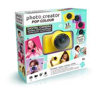 Canal Toys Fotocamera digitale per bambini a doppia lente - Mini fotocamera compatta gialla con modalità Selfie per 8+ anni - 32 MegaPixel, Display LCD, 20 cornici e 5 filtri, scheda SD da 4 GB
