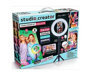 Canal Toys Studio Creator Inf 003UK - Kit Video Maker Deluxe, Schermo LED XL Verde a Colori, treppiede, Telecomando, Anello Luminoso per Selfie con Clip, Multicolore, 45 x 8 x 36 cm