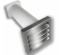 Canale 150x70mm Telescopio Manicotto da Parete Valvola di Ritegno Inox Griglie