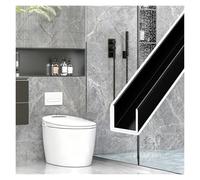 Canale a U in vetro for porta doccia in lega di alluminio | Nero opaco, Argento opaco, Dimensioni multiple, Scenario di utilizzo: Separazione da bagno a umido(Black,1/2"(12mm)Thick)