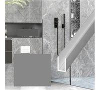 Canale a U in vetro for porta doccia in lega di alluminio | Nero opaco, Argento opaco, Dimensioni multiple, Scenario di utilizzo: Separazione da bagno a umido(Black,1/4"(6mm)Thick)