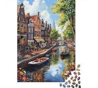 canale Amsterdam 1000 Pezzi Puzzle Intrattenimento Puzzle Per Adulti Gift Gioco Familiare Per Adulti E Da Adolescente 1000pcs (75x50cm)