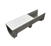 Canale Di Drenaggio Con Griglia In Acciaio Inossidabile, Sistemi Di Drenaggio For Vialetti, Larghezza 25 Cm, Lunghezza 1 M, Canale Di Drenaggio Assemblato A U, Kit Di Drenaggio(#3,25CM Height)