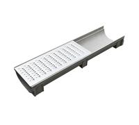 Canale Di Drenaggio Con Griglia In Acciaio Inossidabile, Sistemi Di Drenaggio For Vialetti, Larghezza 25 Cm, Lunghezza 1 M, Canale Di Drenaggio Assemblato A U, Kit Di Drenaggio(#3,12.5CM Height)