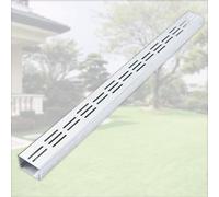 Canale di Drenaggio in Acciaio Inox con Coperchio Rimovibile, Canaletta Scolo Acqua Piovana Argentato Lungo 100cm for Giardino, Fattoria, Terrazza, Bagno, Garage, Cortile, Prato
