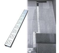 Canale di drenaggio in Acciaio Inox for patii pavimentati, sistem di drenaggio a Trincea Che Riduce l'acqua stagnante, Tubo di infiltrazione Robusto, drenaggio del Cortile(10x3cm(4 x 1 1/8"))