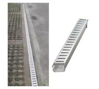 Canale Di Drenaggio Lineare Largo 10 Cm, Canale Con Griglia Di Drenaggio In Acciaio Inox 304, Canale Di Drenaggio Resistente Alle Intemperie, Scarichi Facili Da Pulire For Garage E Patio(W10cm(4")xH6c
