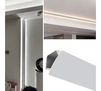 Canale di illuminazione a LED con modanatura a corona, 6,5 m, in alluminio, per pareti e soffitti, profilo decorativo moderno per soggiorno, camera da letto, cucina, migliora il tuo spazio!