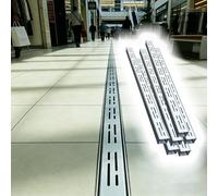 Canale di scarico 6 Canali Di Drenaggio Per Driveway, Per Piscine Commerciali patii/passerelle, Carico 1 Tonnellata/2000 Libbre, system A Trincea Con Griglia(6pcs Silver,100x7X3cm/39.4x2.8x1.2in)