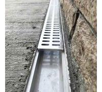 Canale di scarico della tempesta in acciaio inossidabile con griglia, copertura di drenaggio lineare per cortile e giardino, filtro per grondaia per pioggia all'aperto per una gestione efficiente