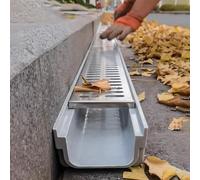 Canale di scarico Griglia Di Drenaggio Canale In Resina Composita, Canali Nascosti, Montaggio A Filo, 'acqua Piovana/protezione Del Tetto, Grondaia Anti-intasamento(Style 1,39.4x11.8x15.7/100x30X40cm)