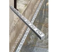 Canale di scolo a Basso Profilo con Tappo terminale - Sistema di drenaggio Stretto per calcestruzzo per Bordi Piscina, Patio, vialetto - Soluzione efficiente per la Gestione dell'Acqua Ester