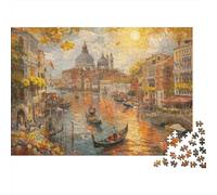 Canale di Venezia Puzzle per Adulti Puzzle 1000 Pezzi Sole d Autunno Gioco di Puzzle 1000 Pezzi Relax Famiglia 38x26cm/1000pcs