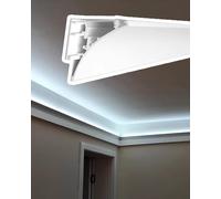 Canale diffusore luce lineare Illuminazione indiretta a montaggio superficiale for modanature corona soffitti e battiscopa, profilo LED tagliabile, supporto versatile for strisce LED(15m/49.2ft)