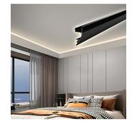 Canale for battiscopa con Modanatura a Corona in Alluminio a LED, Finitura for rondella a Parete con Copertura in PC, Illuminazione indiretta for Hotel/Bar (Senza Striscia LED)(Nero,10 m/32.8 ft)