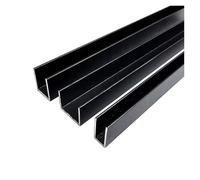 Canale in alluminio, Canale in alluminio con fessura a U equilatera, nero, misure multiple, confezione da 2(17x20x15mm)