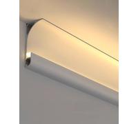 Canale in alluminio LED Strip Lighting per soffitto e battiscopa Nero/Bianco Illuminazione indiretta Modanatura Profilo moderno Battiscopa per uso interno