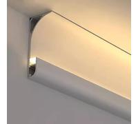 Canale LED in alluminio per illuminazione indiretta, diffusore a profilo a corona per soffitto e parete, lunghezza da 1 m a 10 m, perfetto per decorazioni domestiche e illuminazione ambientale